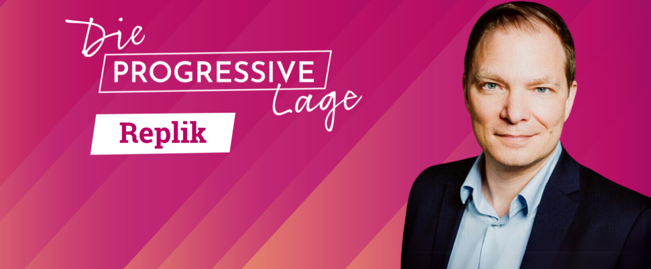 Logo "Die Progressive Lage", Replik, Foto Karl Adam.