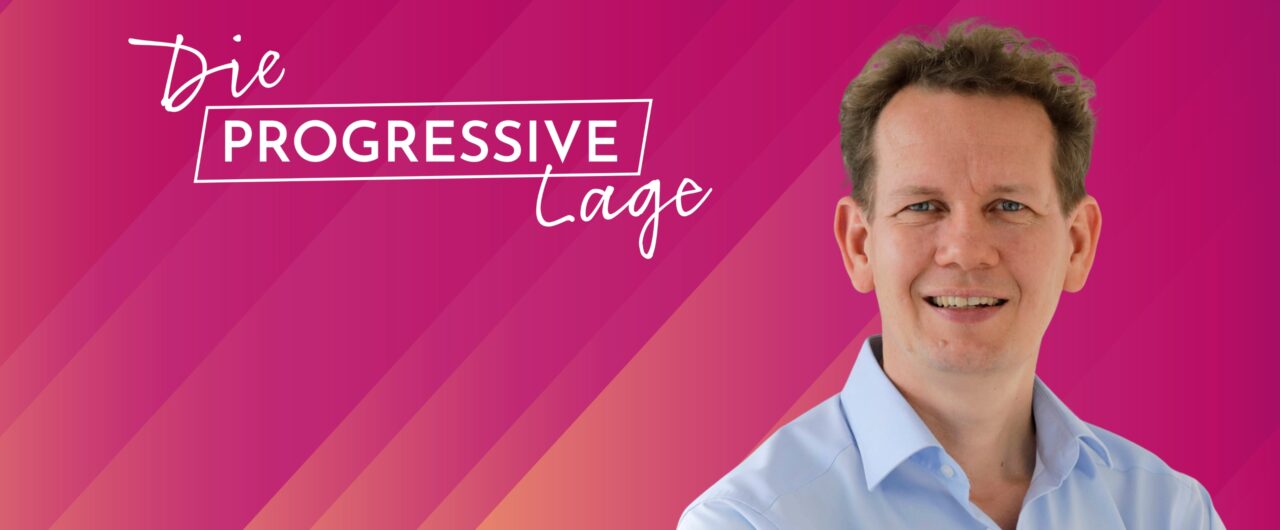 Headerbild für "Die Progressive Lage" mit Portrait von Autor Jan Engels.